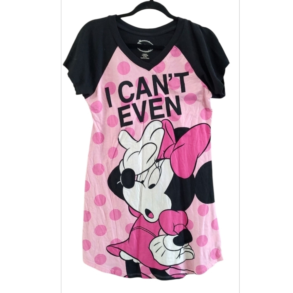 Disney Minnie Mouse Pink and Black Nightgown
